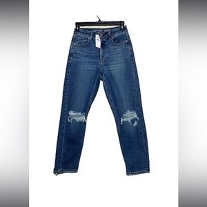 American Eagle Mom Jeans Monaco Blue Stretch Size 4 x short